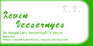 kevin vecsernyes business card